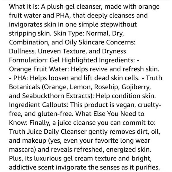 OLE HENRIKSEN - NWT - Mini Truth Juice Daily Cleanser. 2 oz. Sealed Product 🍊 - Picture 2 of 15